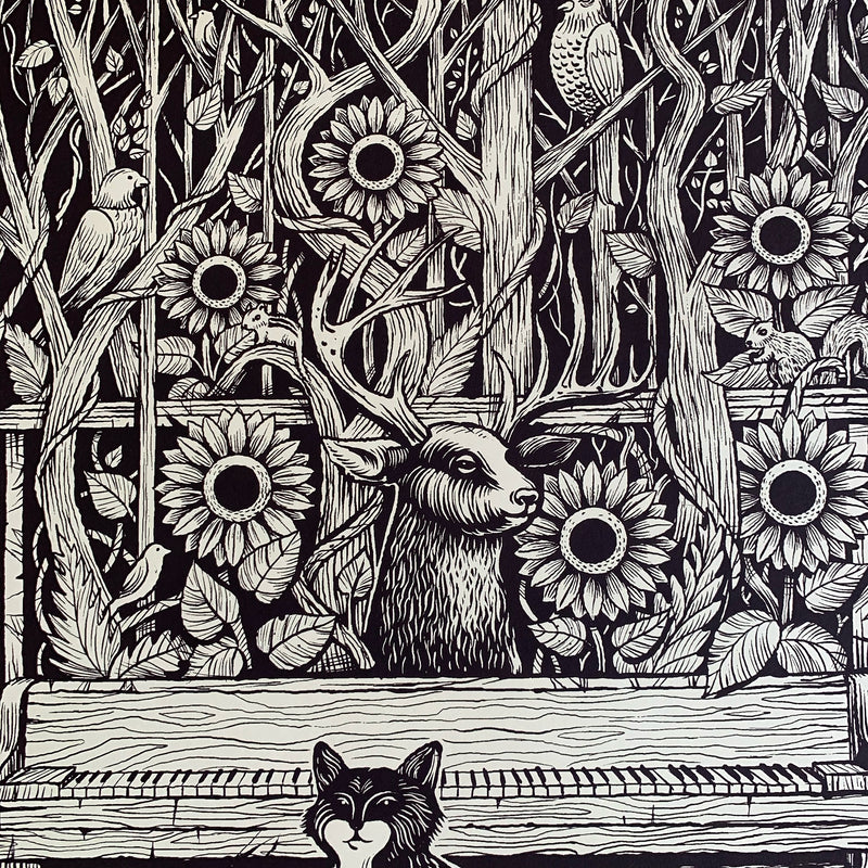Piano in Woods Print