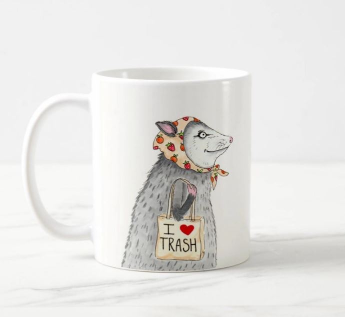 Possum with Fruit Kerchief and Shopping Tote Mug