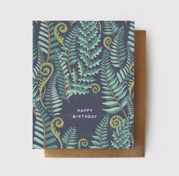 Forest Fern Happy Birthday Card