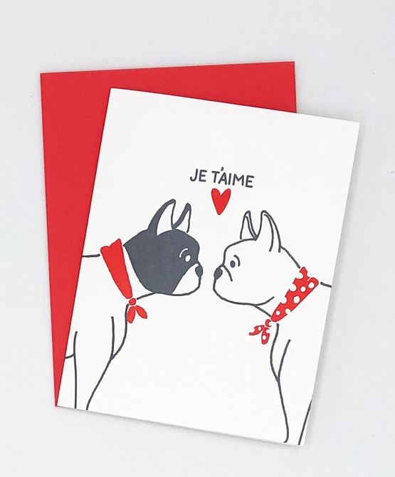 Je T'Aime French Bulldog Card