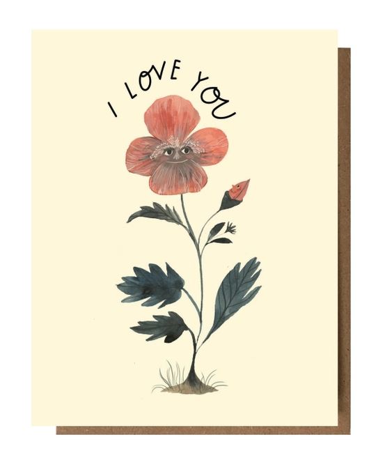 I Love You Flower Faces Card