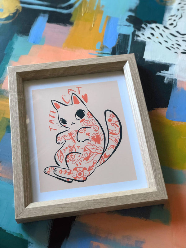 Tatt cat 8x10 art print