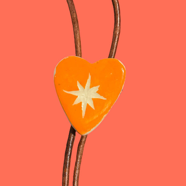 Bolo Tie Orange Heart - Bailey Fritz