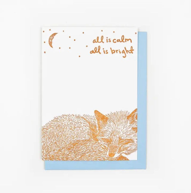 All is Calm Sleeping Fox Card