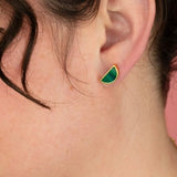 Emerald Moon Earrings - Cold Gold