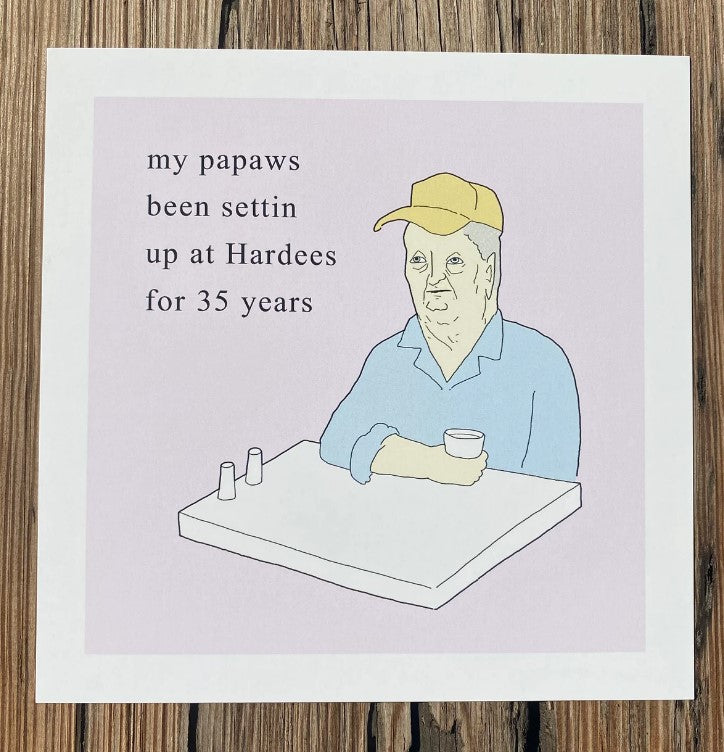Papaws Sitting at Hardees Print