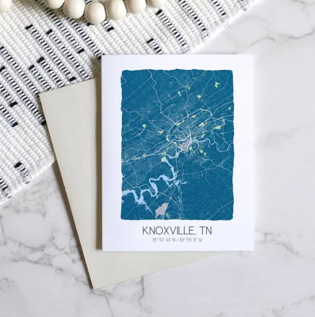 Knoxville Tennessee City Map Card