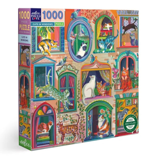 Cats in Windows Puzzle - 1000 Piece