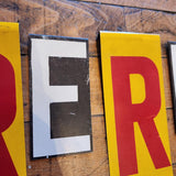 Fixtures - Vintage "Reruns" Metal Letters 4" + 6"