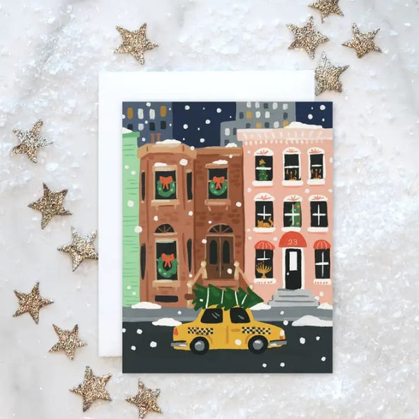 NYC Holiday Brownstone Card