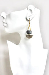 Art Deco Hematite Drop Earrings