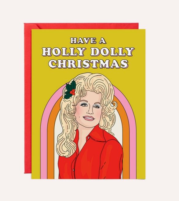 Holly Dolly Christmas Card