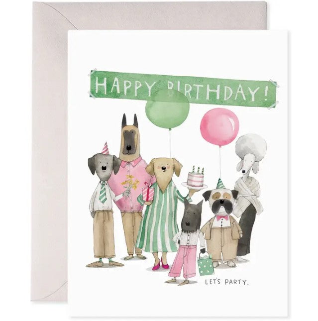 Dog Party Birthday Card