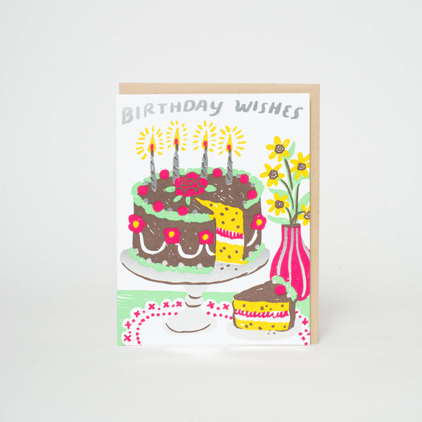Birthday Cake Wishes Letterpress Card
