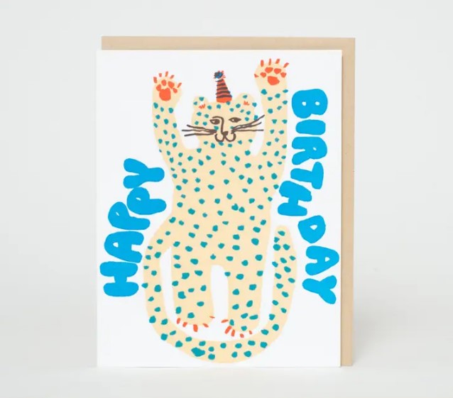 Party Cheetah Birthday Card