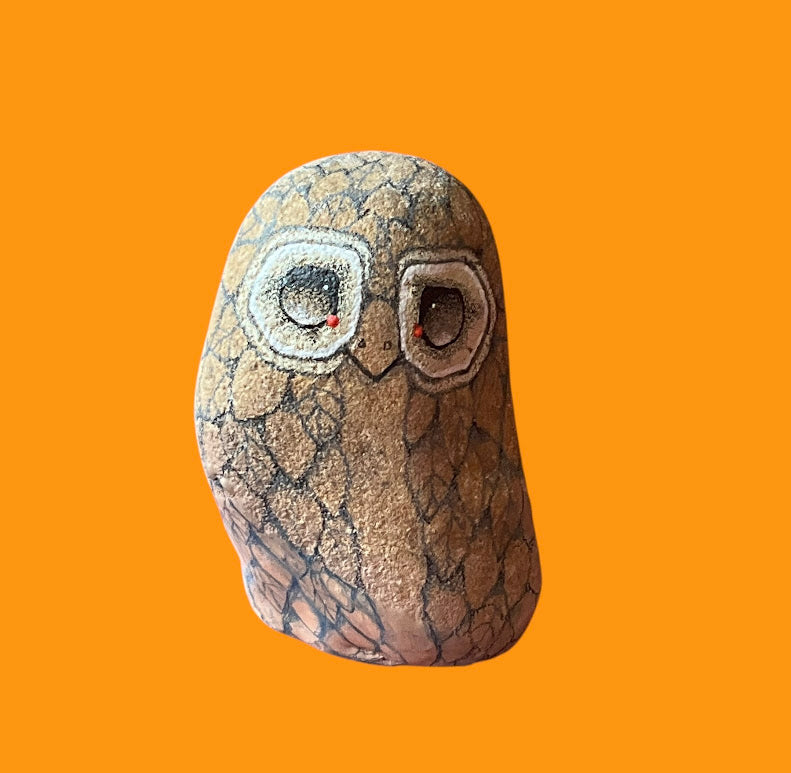 Small Appalachian River Rock Owl - Manya Pirkle