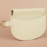 Leather Pop Wallet in Bone White - Cold Gold