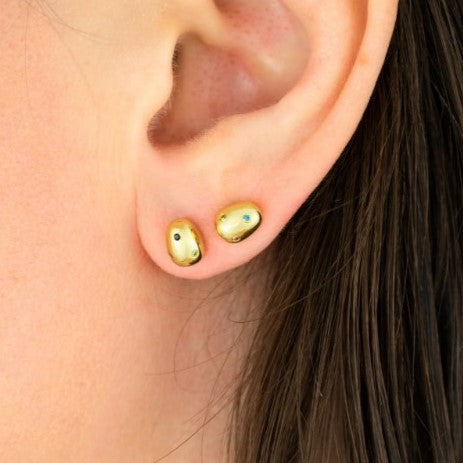 Aura Studs in Rainbow - Cold Gold