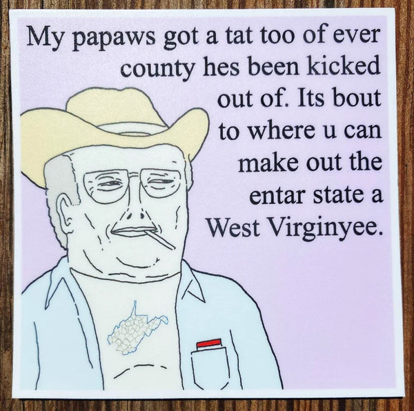 Papaw Tat Too Sticker