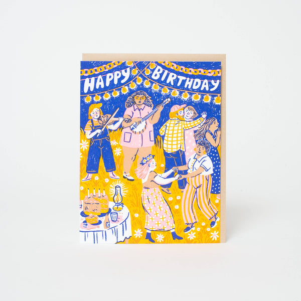 Birthday Barn Dance Letterpress Card