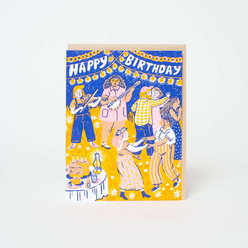 Birthday Barn Dance Letterpress Card