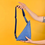 Leather TriSling in Matisse Blue - Cold Gold