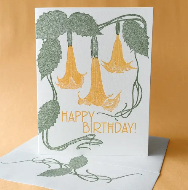 Angel's Trumpet Birthday Card