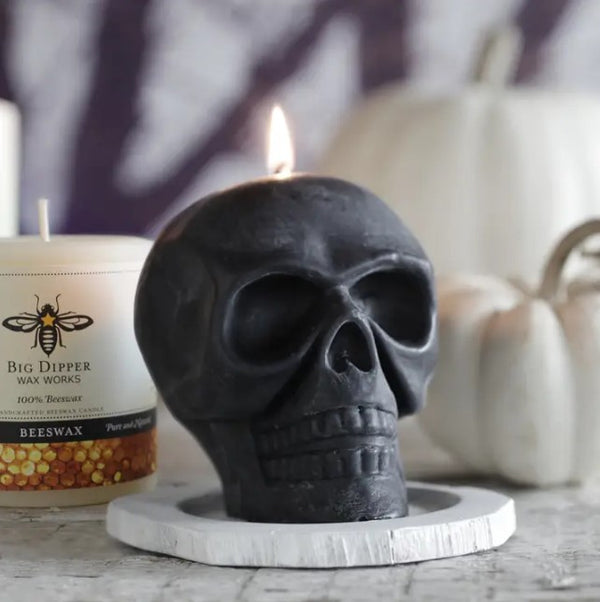 Black Skull Candle