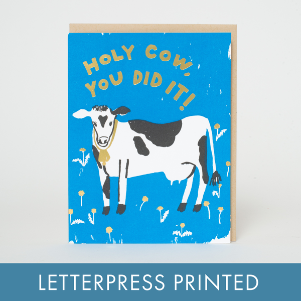 Holy Cow Congrats Letterpress Card
