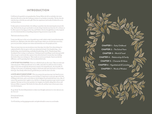 Uncle's Story: A Memory and Keepsake Journal for My Family