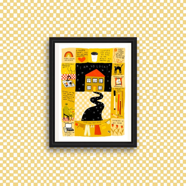 I AM SO LUCKY Art Print - 5 x 7 - Rani Ban