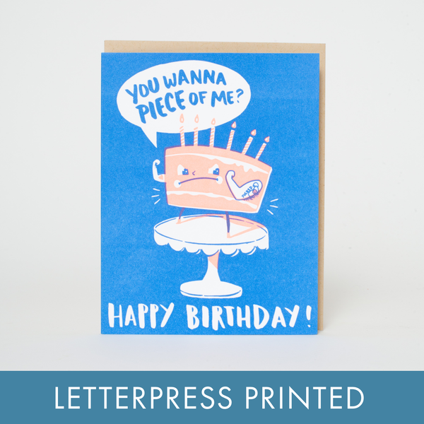 Yolked Birthday Cake Punny Letterpress Card
