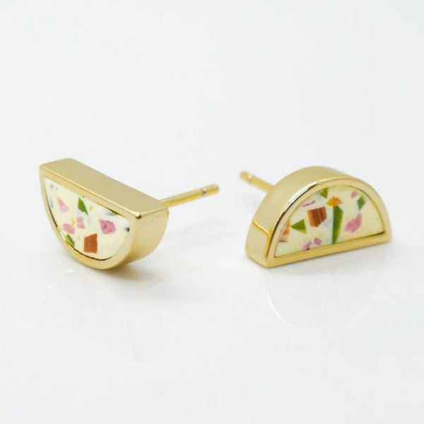 Jewel Moon Earrings - Cold Gold