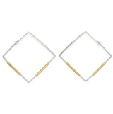 Mixed Metal Square Hoops