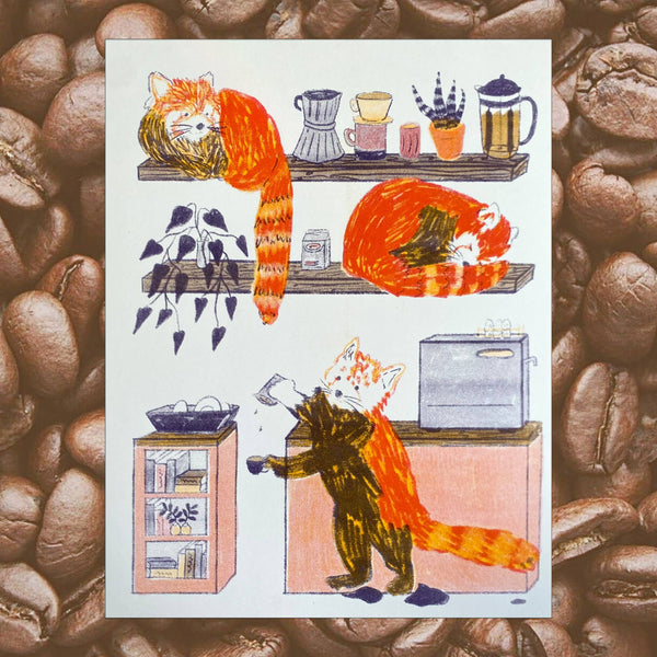 Red Panda Cafe Print - 8.5 x 11