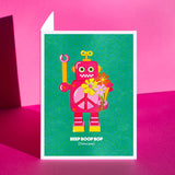 Beep Boop Bop (I Love You) Robot Greeting Card