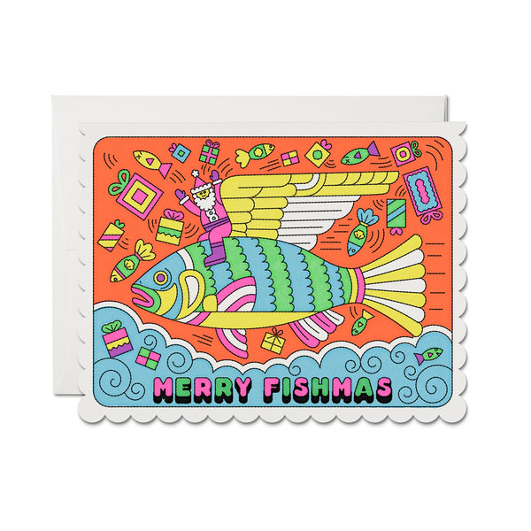 Merry Fishmas christmas greeting card