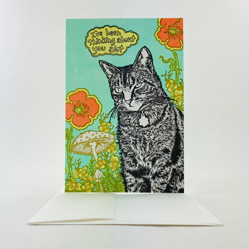 I've Been Thinking About You Cat & Flowers
