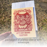 Let's Eat Beans Together Blank A2 Card With Envelope