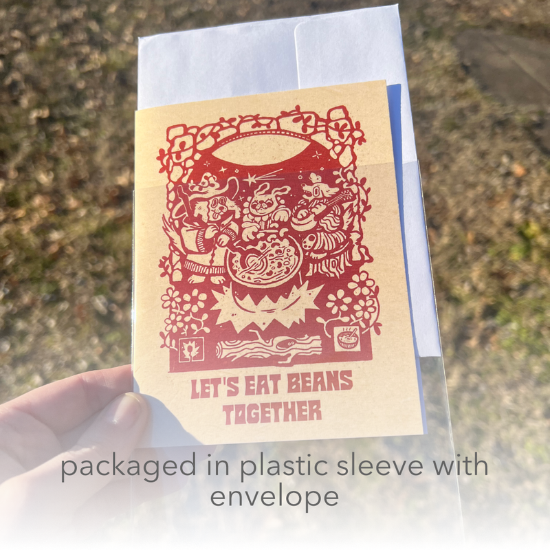 Let's Eat Beans Together Blank A2 Card With Envelope