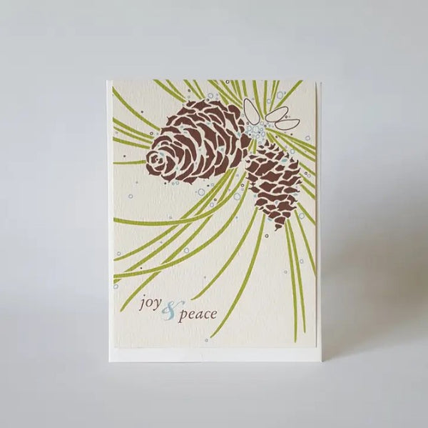 Joy and Peace Pine Cone Card