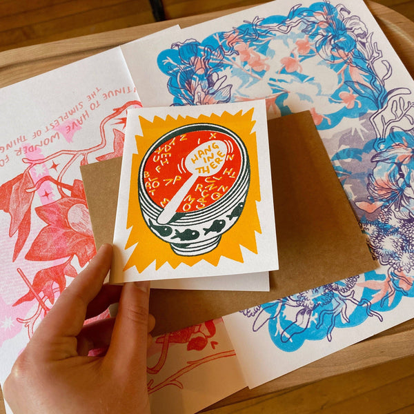 Hang in There Alphabet Soup Encouragement Card