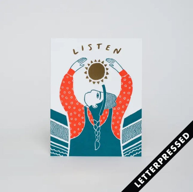 Listen with Gold Sun - Art Card