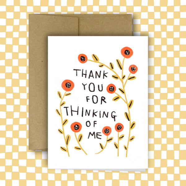 THANK YOU FOR THINKING OF ME Greeting Card - Rani Ban