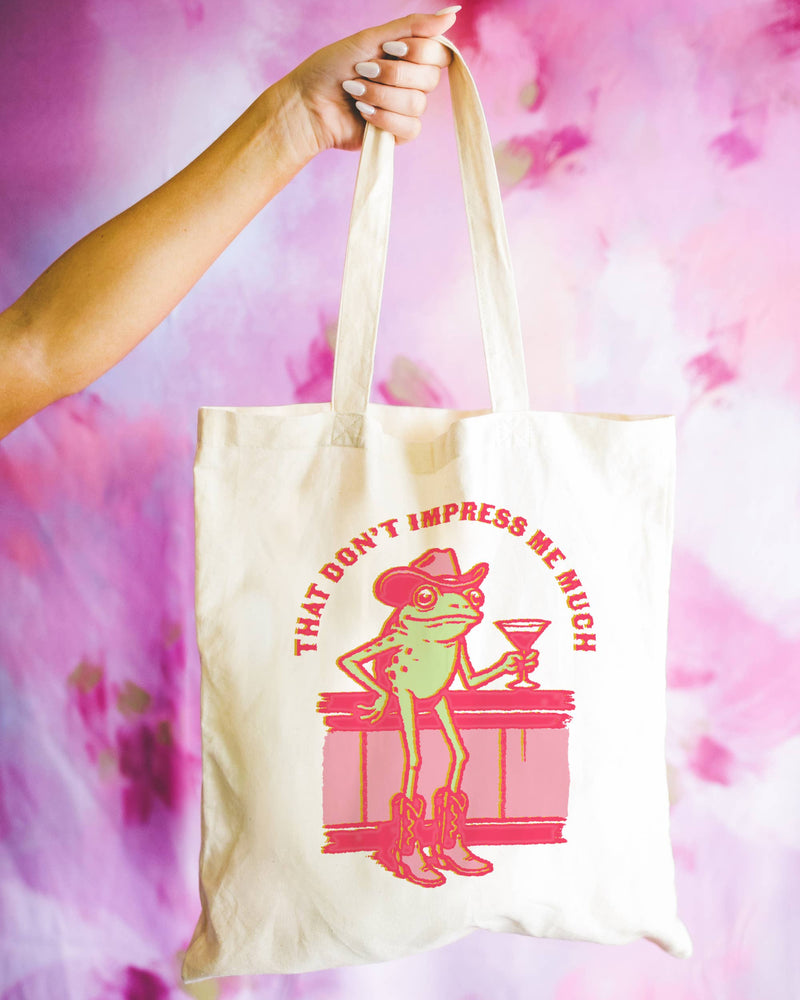 That Don't Impress Me Much Frog Cowgirl Tote