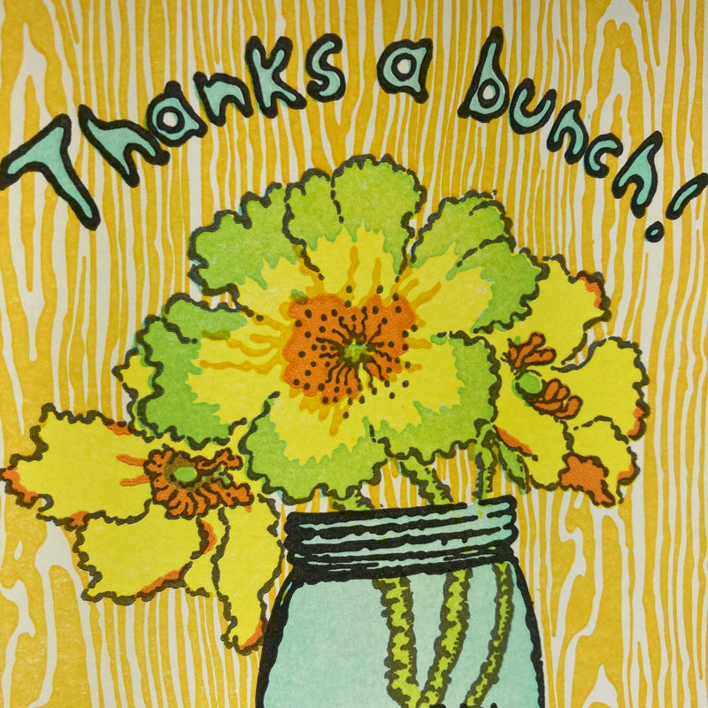 BOX SET - Thanks a bunch turquoise mason jar & flowers
