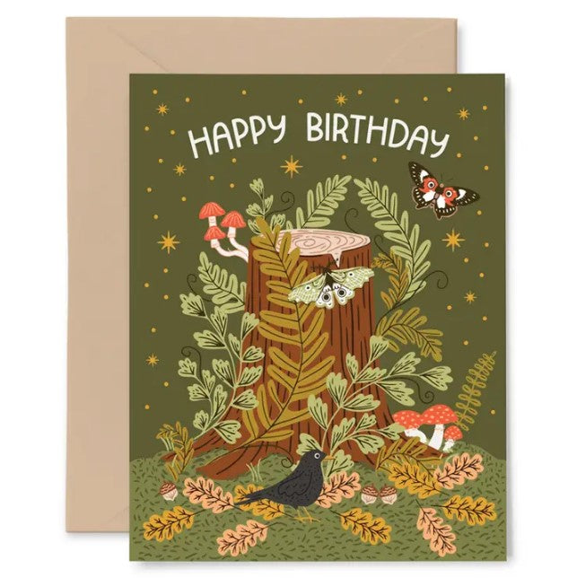 Tree Stump Birthday Card