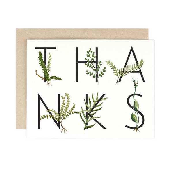Fern Thanks Greeting Card