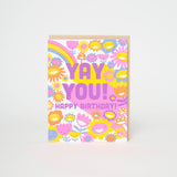 Yay You Birthday Rainbow Letterpress Card