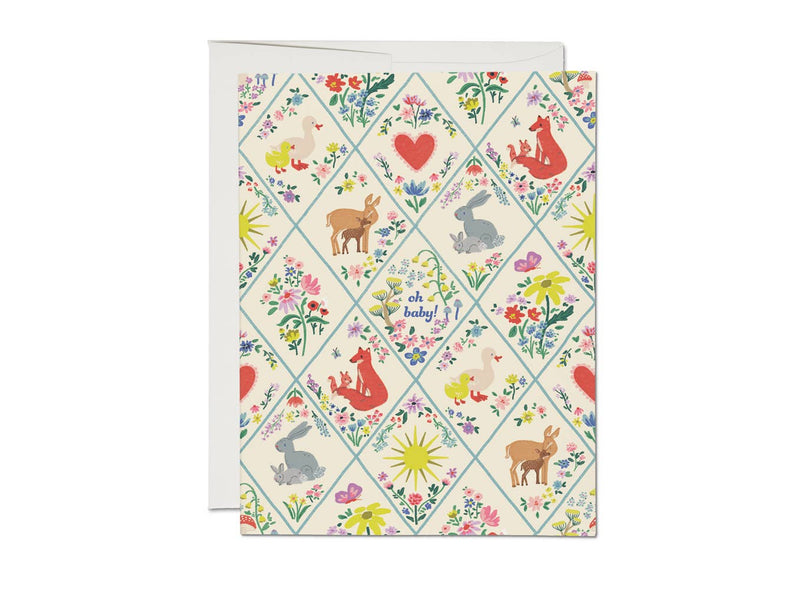 Baby - Woodland Critters greeting card